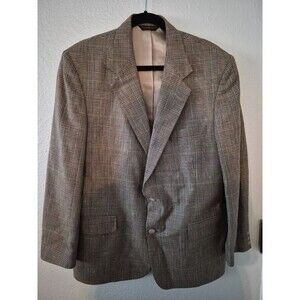 VTG Sutter & Grant Mens Tweed Sport Coat Blazer Fits 44R Brown Herringbone
